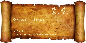 Kotvan Ilona névjegykártya